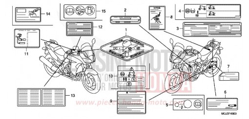 ETIQUETTE DE PRECAUTIONS CBF1000FAB de 2011